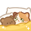 cat bear bed comfyq Slack emoji