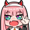 anime girl horn wave Slack emoji