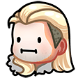 blonde hair blank face Slack emoji