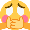 shy face hand coverq Slack emoji
