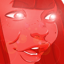 glowing eyes smileq Slack emoji