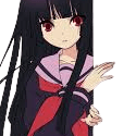 anime girl wave slowq Slack emoji