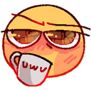 smug face coffeeq Slack emoji