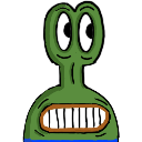 alien grin nervousq Slack emoji