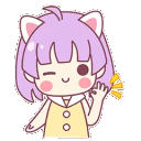 girl cat ear waveq Slack emoji