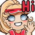 girl hello wave hi Slack emoji