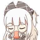 anime girl coffee relaxq Slack emoji