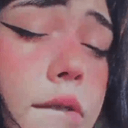 pensive girl bite lip Slack emoji