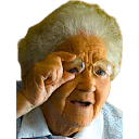grandma peering through glasses Slack emoji