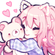 girl cuddle hug cute love teddy Slack emoji