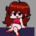 girl red hair sit relaxed Slack emoji
