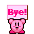 kirby wave bye text Slack emoji