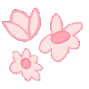 three pink blossoms Slack emoji