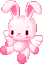 pink bunny waving Slack emoji