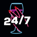 wine glass 247 neon Slack emoji