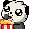 panda popcorn animated Slack emoji