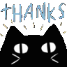 black cat thanksq Slack emoji