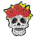 calavera skull red flowers Slack emoji