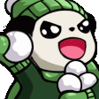 panda snowball fightq Slack emoji