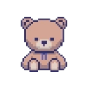 pixel teddy sit Slack emoji