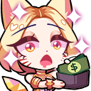 catgirl money please Slack emoji