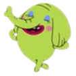 green blob cheeky sweat Slack emoji