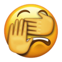 cover mouth giggle Slack emoji