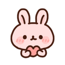 pink bunny heart hands Slack emoji