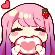 anime girl heart hug Slack emoji