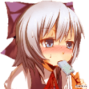 anime girl blush nervous Slack emoji