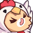 cat chicken hat joy Slack emoji
