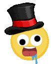 smiley top hat drool Slack emoji