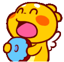 yellow character eat donut food Slack emoji