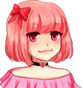 pink hair smirkq Slack emoji