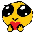 puppy eyes holding heart Slack emoji