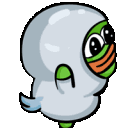 frog ghost costume peek Slack emoji