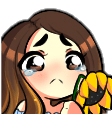 girl tears waving Slack emoji