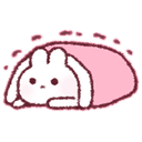 bunny pink blanket cozy Slack emoji