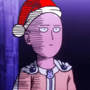 saitama santa hat blank Slack emoji