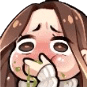 girl hand mouth worried Slack emoji