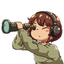 girl headphones spyglassq Slack emoji
