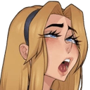 blonde girl surprised openmouth Slack emoji