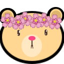 bear flower crown Slack emoji