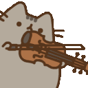 pusheen violinq Slack emoji