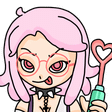 pink hair heart eyes Slack emoji