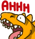 dino screamq Slack emoji