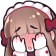 anime girl crying hands Slack emoji