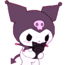 kuromi texting shy Slack emoji