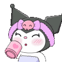 kuromi sip blush Slack emoji