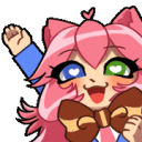pink chibi cheer Slack emoji